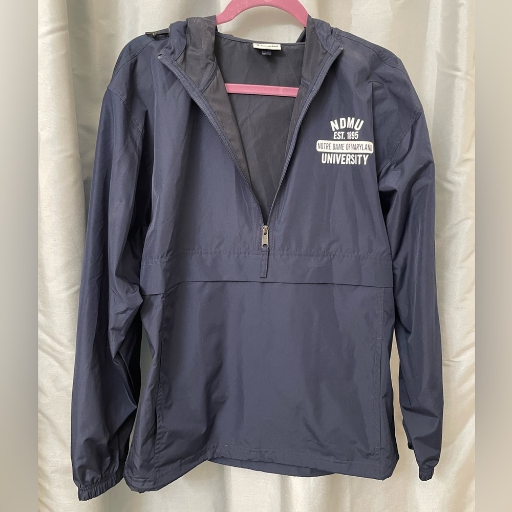 Notre Dame of Maryland rain jacket navy blue